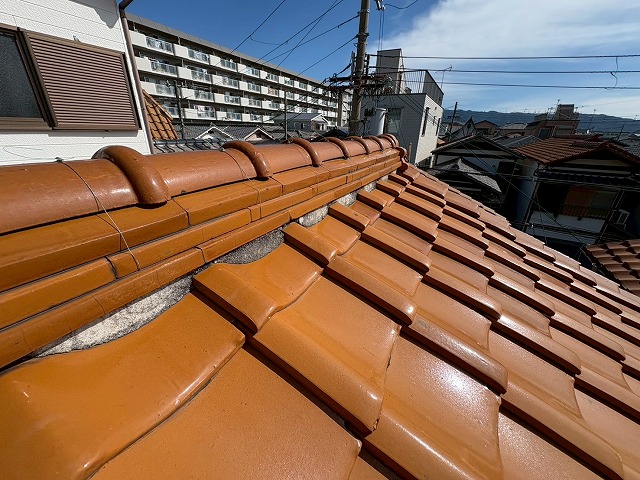 漆喰の状態確認