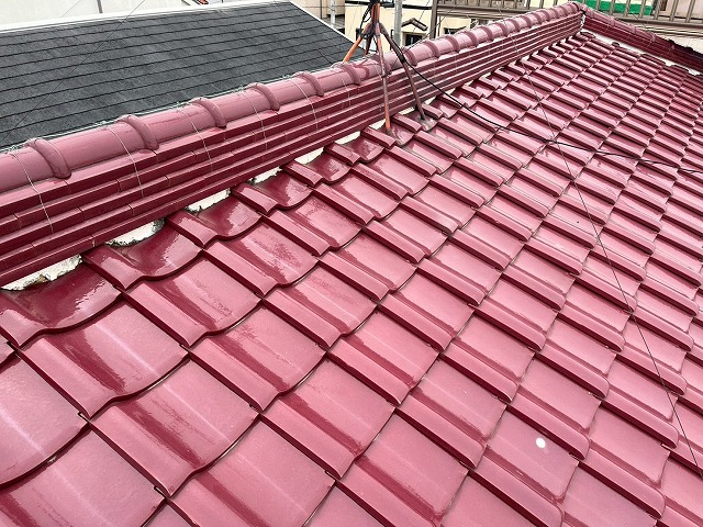 瓦屋根の現地調査