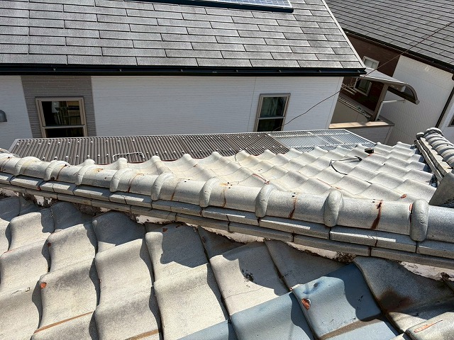 棟瓦の状態確認