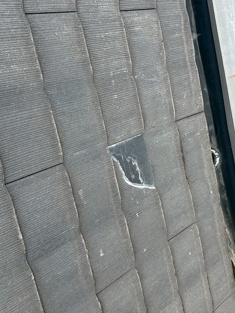 カラーベストの破損箇所