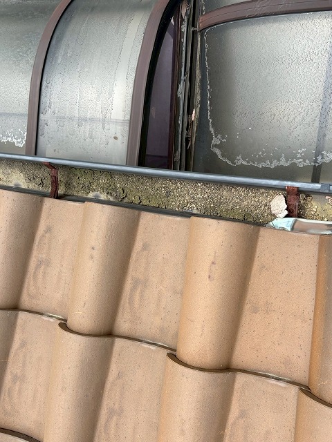 雨樋に土も堆積