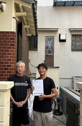 大阪市大正区にて隅棟の積み替え工事をしました。