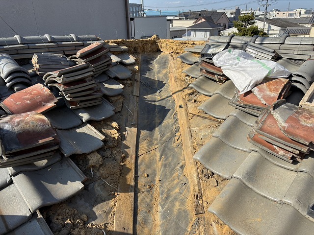 谷板撤去後の谷部