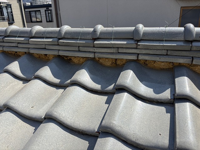 棟際の補修後の納まり確認