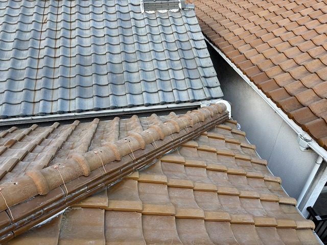 東大阪市にて雨漏りの為、隅棟積み直し工事をしました