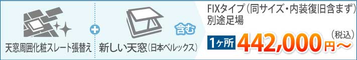 日本ベルックス社製への天窓交換の料金の目安