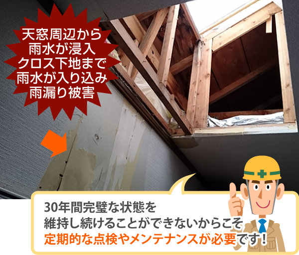 30年間完璧な状態を維持し続けることができないからこそ定期的な点検やメンテナンスが必要です！